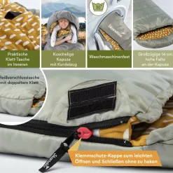 Skandika Sommerschlafsäcke|Mumienschlafsäcke^Dundee Flanell RV links grauer Schlafsack