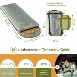 Skandika Sommerschlafsäcke|Mumienschlafsäcke^Dundee Flanell RV links grauer Schlafsack