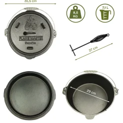 Skandika Töpfe & Pfannen-Dutch Oven Flame Master 7,1 Liter Satz