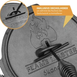 Skandika Dutch Oven Flame Master ohne Füße 7,1L Komplettsatz< Grill Zubehör|Grill Zubehör
