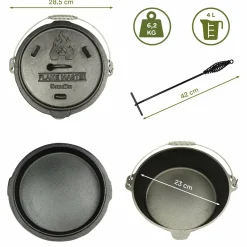Skandika Grill Zubehör|Grill Zubehör^Dutch Oven Set Flame Master in Holzkiste