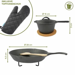 Skandika Grill Zubehör|Grill Zubehör^Dutch Oven Set Flame Master in Holzkiste