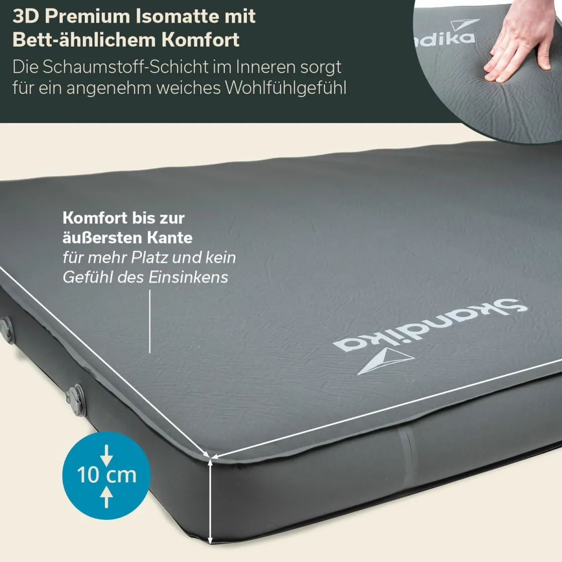 Skandika Selbstaufblasende Schlafmatten-Easy 3D Premium Double selbstaufblasend