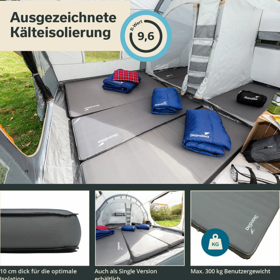 Skandika Selbstaufblasende Schlafmatten-Easy 3D Premium Double selbstaufblasend