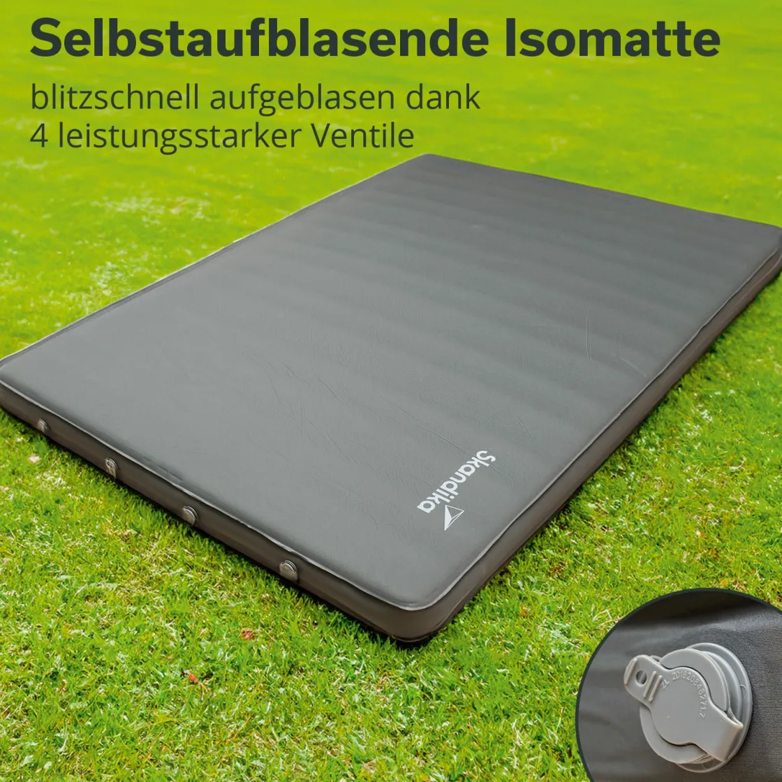 Skandika Selbstaufblasende Schlafmatten-Easy 3D Premium Double selbstaufblasend
