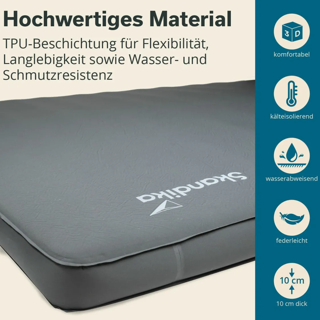 Skandika Selbstaufblasende Schlafmatten-Easy 3D Premium Double selbstaufblasend