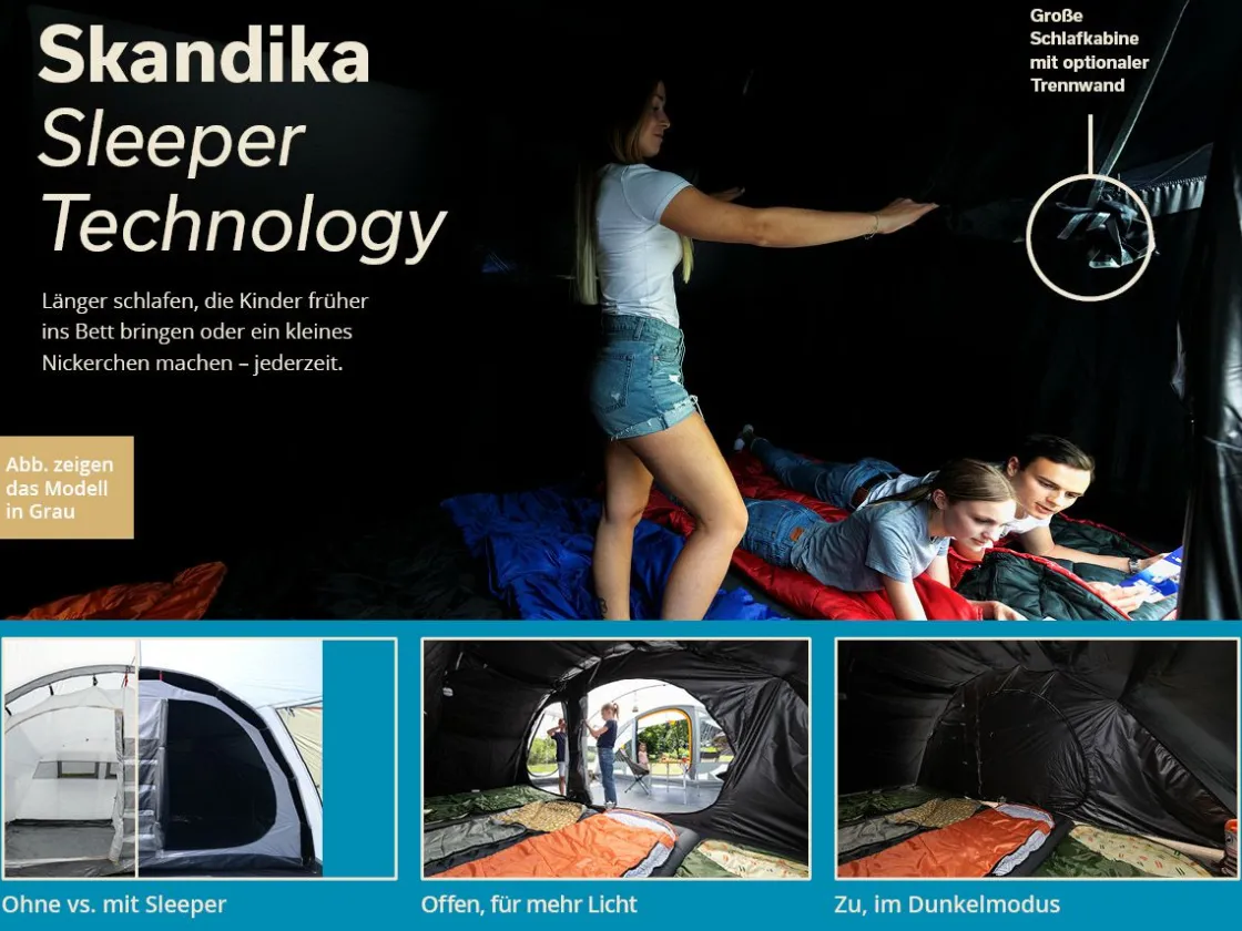 Skandika 5 Personen Tunnelzelte|Verdunkelungszelte^Egersund 5 XL Sleeper Protect Tunnelzelt