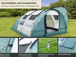 Skandika 5 Personen Tunnelzelte|Verdunkelungszelte^Egersund 5 XL Sleeper Protect Tunnelzelt