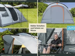 Skandika 5 Personen Tunnelzelte|Verdunkelungszelte^Egersund 5 XL Sleeper Protect Tunnelzelt