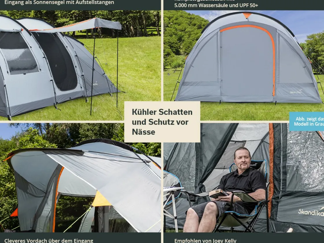 Skandika 5 Personen Tunnelzelte|Verdunkelungszelte^Egersund 5 XL Sleeper Protect Tunnelzelt