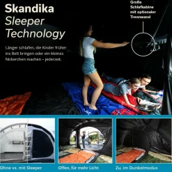 Skandika 5 Personen Tunnelzelte|Verdunkelungszelte-Egersund 5 XL Sleeper Protect Tunnelzelt