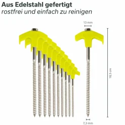 Skandika 20er Set Schraubheringe - Edelstahl< Heringe|Heringe