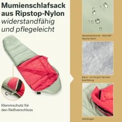 Skandika Sommerschlafsäcke|Mumienschlafsäcke-Gjora Green Schlafsack