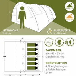 Skandika 6 Personen Tunnelzelte|Familienzelte-Gotland 6 Tunneltent