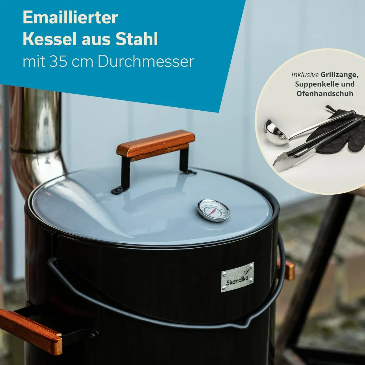 Skandika Goulash Kanon 14 Liter Kohlegrill< Holzkohlegrills|Holzkohlegrills