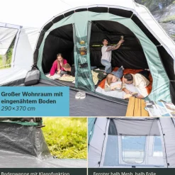 Skandika 5 Personen Tunnelzelte|Verdunkelungszelte^Hafslo 5 XL Sleeper Protect Tunnelzelt