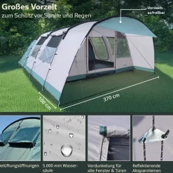 Skandika 5 Personen Tunnelzelte|Verdunkelungszelte^Hafslo 5 XL Sleeper Protect Tunnelzelt