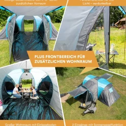 Skandika Hammerfest 6 Plus Kuppelzelt blau< 6 Personen Kuppelzelte|Familienzelte