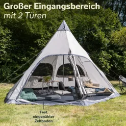 Skandika Hetta 460 Protect Zelt - Beige< Rundzelte|Familienzelte