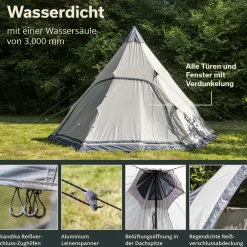 Skandika Hetta 460 Protect Zelt - Beige< Rundzelte|Familienzelte