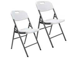 Skandika Masi Set von 2 Klappstuhle - White< Klappstühle