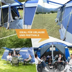 Skandika Familienzelte|Zelt 8 Personen^Montana 8 blaue Tunnelzelt