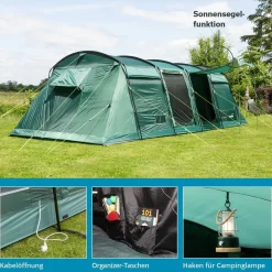 Skandika Montana 8 Sleeper Protect (grün)< Verdunkelungszelte|Familienzelte