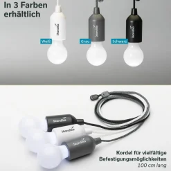 Skandika Campinglampen Batteriebetrieben|Campinglampen Batteriebetrieben-Narvik 4er-Set LED-Camping-Hängelampen - White