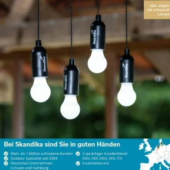 Skandika Campinglampen Batteriebetrieben|Campinglampen Batteriebetrieben-Narvik 4er-Set LED-Camping-Hängelampen - White