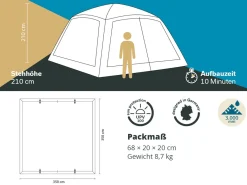 Skandika Pavillon Fortun 350 Outdoor Shelter mit Moskitonetz< Partyzelte