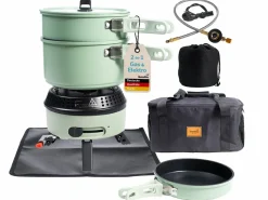Skandika Campinggrills|Campinggrills-Rask Hybrid Campingkocher Satz - Green