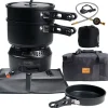 Skandika Rask Hybrid Gas/Strom Campingkocher - Black< Campinggrills|Campinggrills