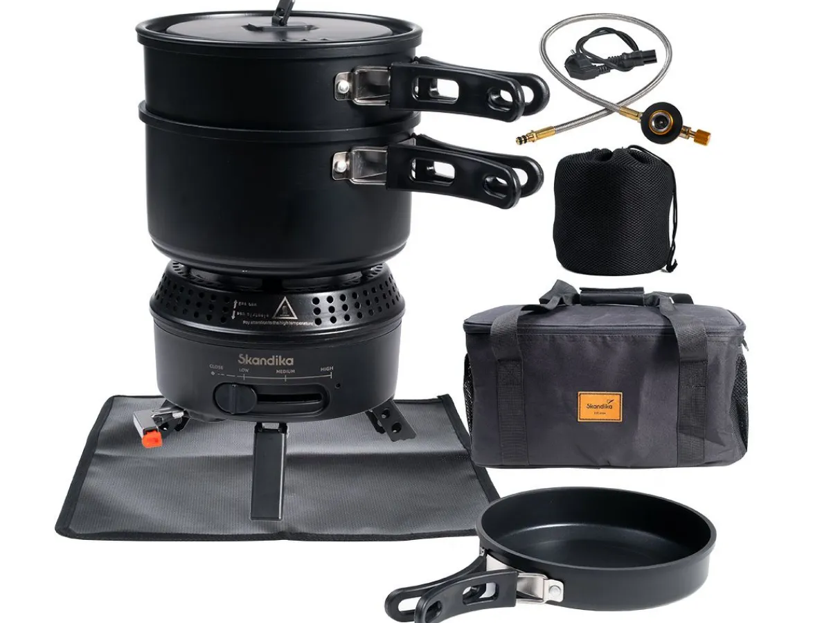 Skandika Rask Hybrid Gas/Strom Campingkocher - Black< Campinggrills|Campinggrills