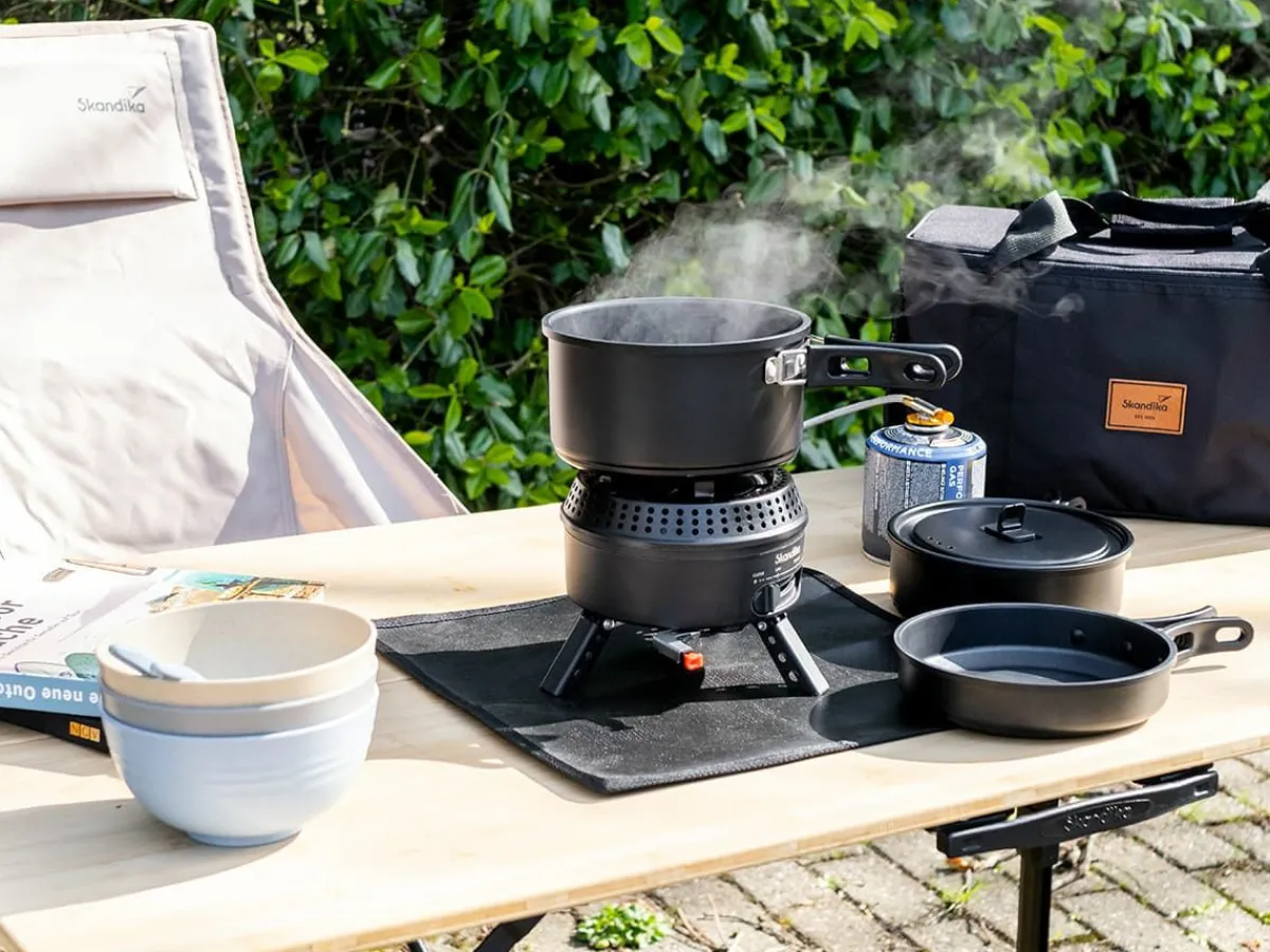Skandika Rask Hybrid Gas/Strom Campingkocher - Black< Campinggrills|Campinggrills