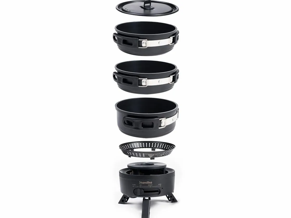 Skandika Campinggrills|Campinggrills-Rask Hybrid Gas/Strom Campingkocher - Black