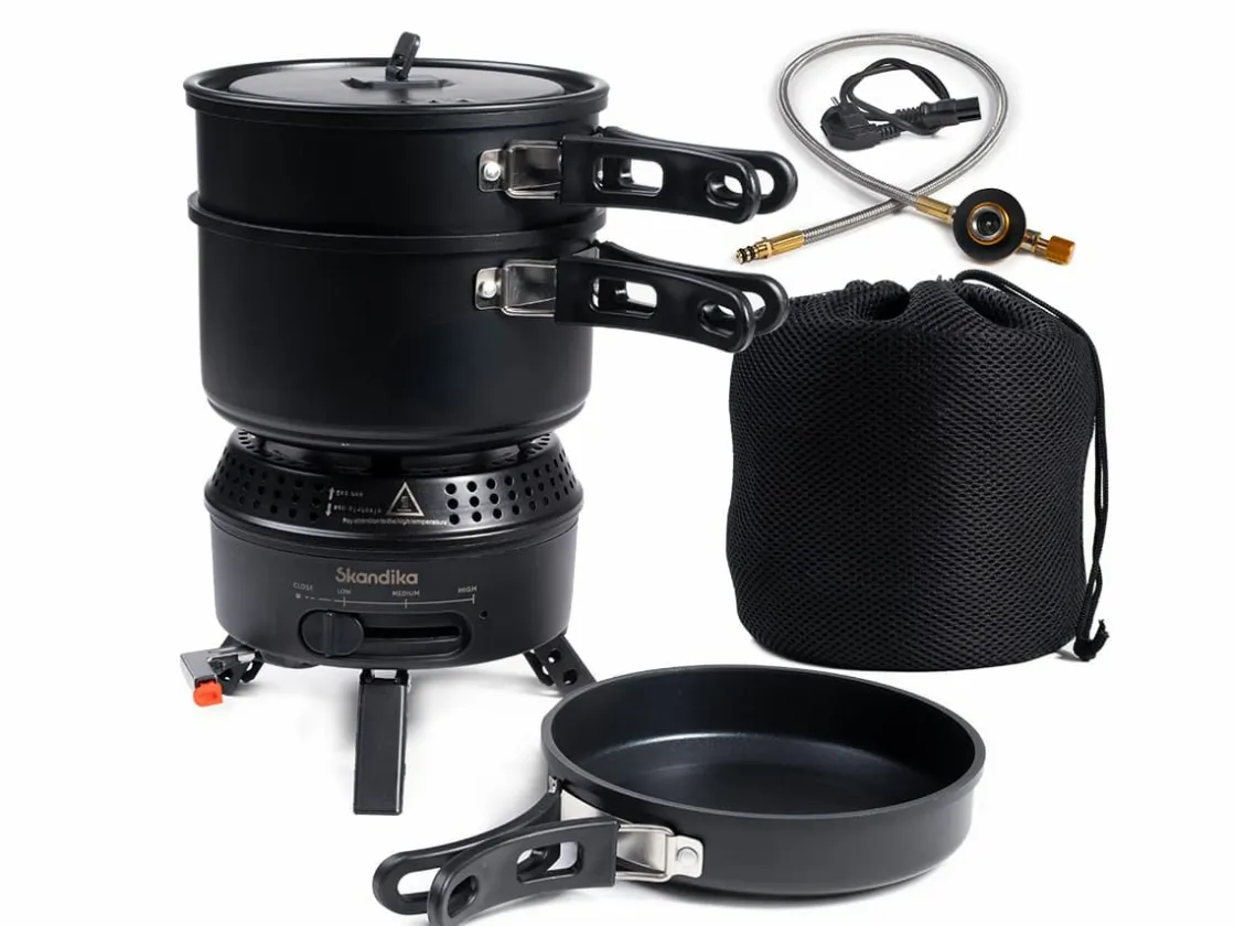 Skandika Campinggrills|Campinggrills-Rask Hybrid Gas/Strom Campingkocher - Black