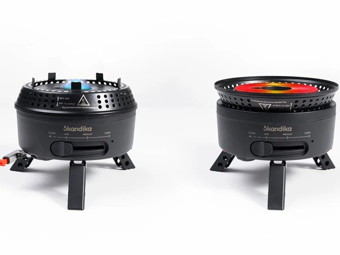 Skandika Campinggrills|Campinggrills-Rask Hybrid Gas/Strom Campingkocher - Black