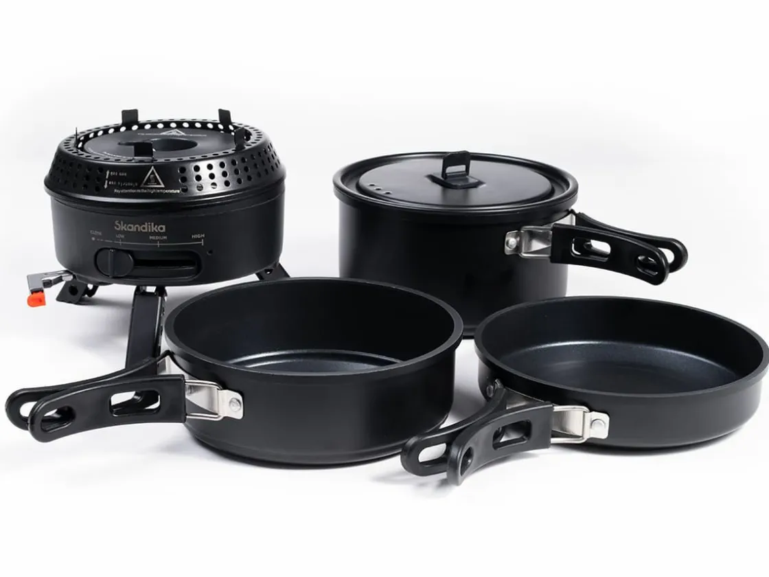 Skandika Campinggrills|Campinggrills-Rask Hybrid Gas/Strom Campingkocher - Black