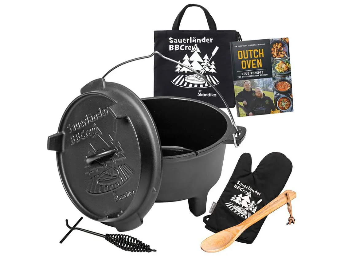 Skandika Grill Zubehör|Grill Zubehör^Sauerländer BBCrew Dutch Oven Satz - 10,25 Liter