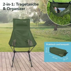 Skandika Faltstühle-Solig ultraleichter Faltstuhl mit Tragetasche - Green