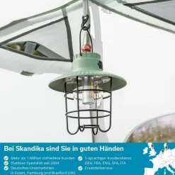 Skandika Soroya Retro-LED-Campinglampe mit Powerbank - Green< Campinglampen Aufladbar|Campinglampen Aufladbar
