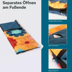 Skandika Deckenschlafsäcke|Sommerschlafsäcke-Sovro 190 Deckenschlafsack - Flower