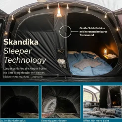 Skandika Timola 6 Air Sleeper Protect XL Plus Luftzelt< 6 Personen Tunnelzelte|Verdunkelungszelte
