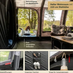 Skandika Timola 6 Air Sleeper Protect XL Plus Luftzelt< 6 Personen Tunnelzelte|Verdunkelungszelte