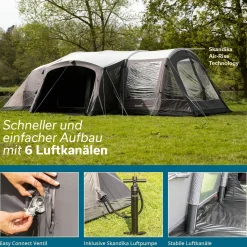 Skandika Timola 6 Air Sleeper Protect XL Plus Luftzelt< 6 Personen Tunnelzelte|Verdunkelungszelte