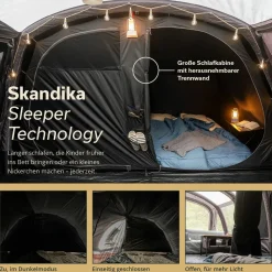 Skandika 6 Personen Tunnelzelte|Verdunkelungszelte-Timola 6 Air Sleeper Protect XL Luftzelt