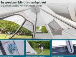 Skandika Rundzelte|6 Personen Zelte Aufblasbar^Tipi Hetta 460 Air Protect aufblasbares Rundzelt