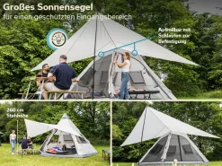 Skandika Rundzelte|6 Personen Zelte Aufblasbar^Tipi Hetta 460 Air Protect aufblasbares Rundzelt