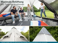 Skandika Rundzelte|6 Personen Zelte Aufblasbar^Tipi Hetta 460 Air Protect aufblasbares Rundzelt