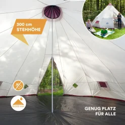 Skandika Rundzelte|Zelt 10 Personen^Tipi Kota 550 Campingzelt - Beige